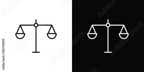 Scales of justice icons vector.Editable stroke.linear style sign for use web design