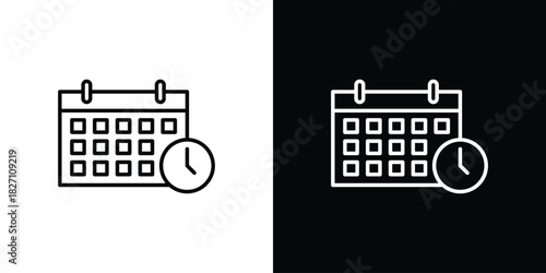 Schedule icons vector.Editable stroke.linear style sign for use web design
