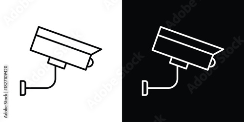 Security camera icons vector.Editable stroke.linear style sign for use web design
