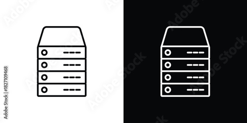 Server icons vector.Editable stroke.linear style sign for use web design