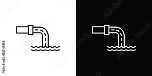 Sewage icons vector.Editable stroke.linear style sign for use web design