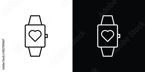 Smartwatch icons vector.Editable stroke.linear style sign for use web design