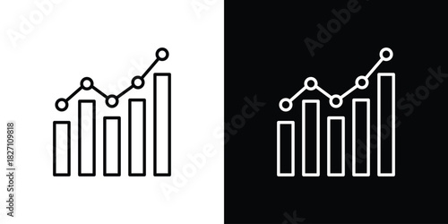 Statistics icons vector.Editable stroke.linear style sign for use web design