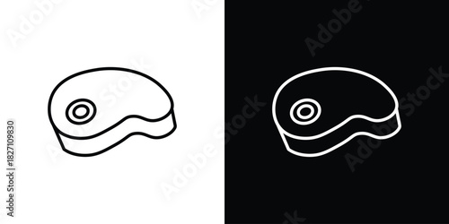 Steak icons vector.Editable stroke.linear style sign for use web design