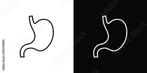 Stomach icons vector.Editable stroke.linear style sign for use web design