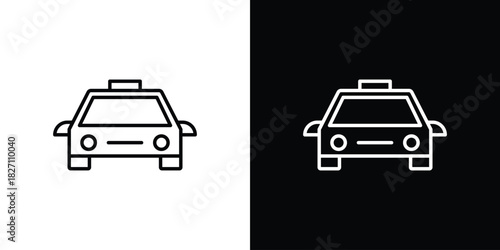 Taxi icons vector.Editable stroke.linear style sign for use web design