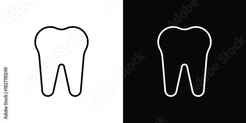 Tooth icons vector.Editable stroke.linear style sign for use web design