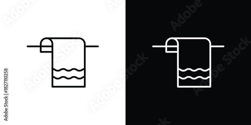 Towel icons vector.Editable stroke.linear style sign for use web design