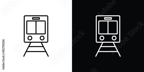 Train icons vector.Editable stroke.linear style sign for use web design