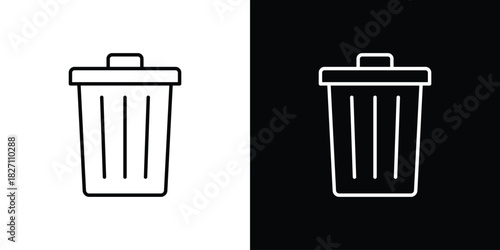 Trash icons vector.Editable stroke.linear style sign for use web design