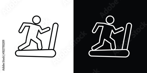 Treadmill icons vector.Editable stroke.linear style sign for use web design