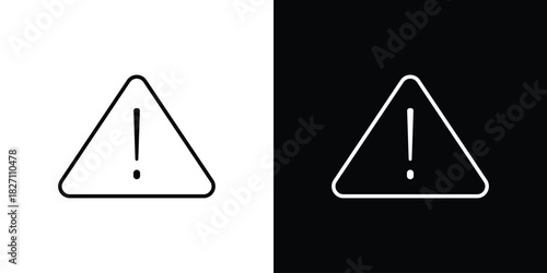 Warning triangle icons vector.Editable stroke.linear style sign for use web design