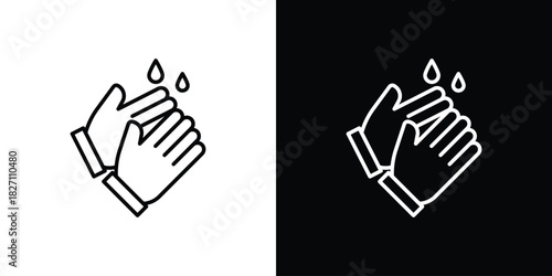 Wash hands icons vector.Editable stroke.linear style sign for use web design