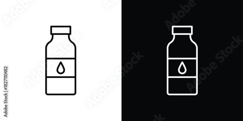 Water bottle icons vector.Editable stroke.linear style sign for use web design