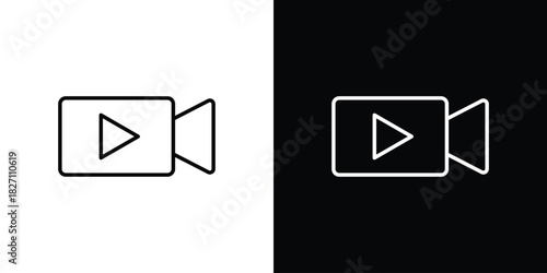 Video icons vector.Editable stroke.linear style sign for use web design