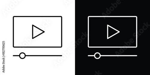 Video tutorial icons vector.Editable stroke.linear style sign for use web design