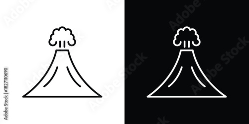 Volcano icons vector.Editable stroke.linear style sign for use web design