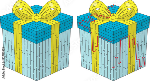 Gift maze for kids with a solution