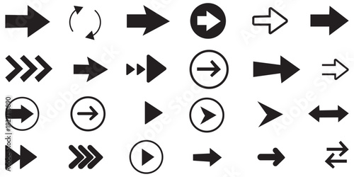Vector set of swipe arrows. Arrow vector icon. Arrows collection. Arrows big black set icons, arrow icon, modern simple arrows . EPS 10 