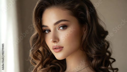 beautiful girl model close-up face