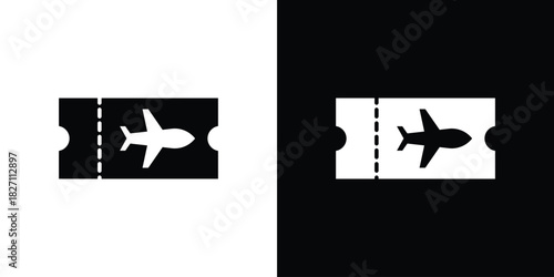 Airline ticket icons symbol illustration. Vector graphics