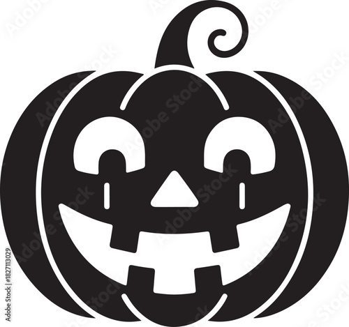 Halloween jack o lantern pumpkin face silhouette icon