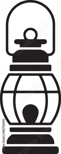 Simple lamp icon silhouette