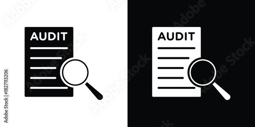Audit icons symbol illustration. Vector graphics