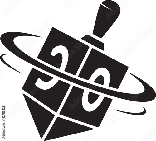 Abstract shape twisting motion silhouette icon