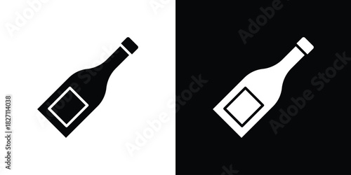 Champagne bottle icons symbol illustration. Vector graphics