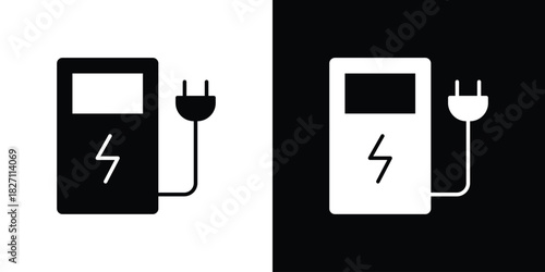 Charging station icons symbol illustration. Vector graphics