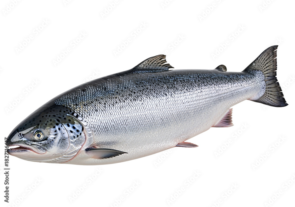 Naklejka premium Chinook salmon isolated on transparent background, cutout, png