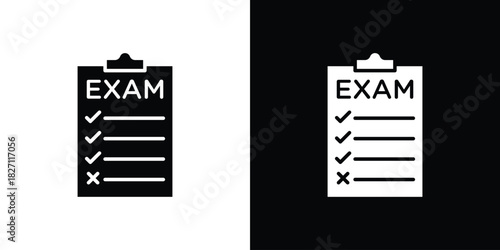 Exam icons symbol illustration. Vector graphics