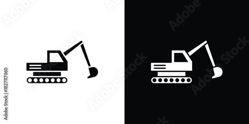 Excavator icons symbol illustration. Vector graphics