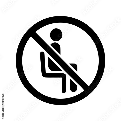 do not sit sign vector icon on a white background
Vector warning sign icon