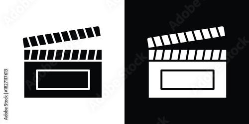 Film clapperboard icons symbol illustration. Vector graphics