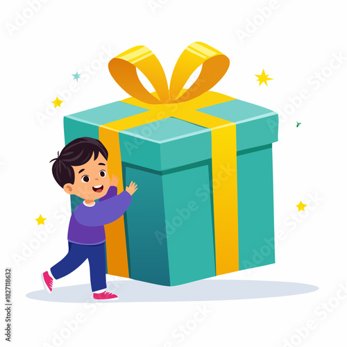 boy with gift box