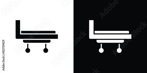 Hospital bed icons symbol illustration. Vector graphics