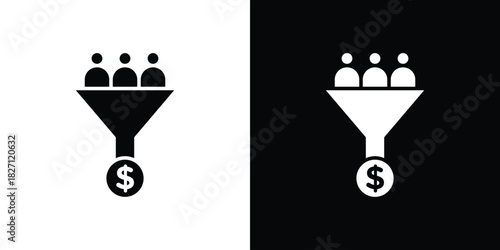 Lead conversion icons symbol illustration. Vector graphics