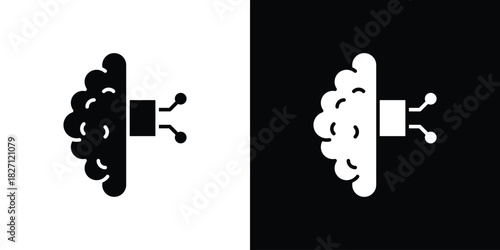 Machine learning icons symbol illustration. Vector graphics