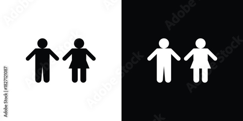 Man and woman icons symbol illustration. Vector graphics