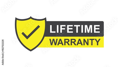 Lifetime Warranty Badge Icon – Premium Guarantee Shield Label for Product Assurance and Quality Trust