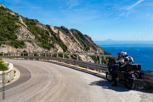 Motorbike on a road of Elba Island