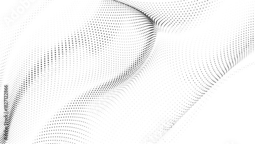 Soft abstract halftone wave background with smooth dotted shading and flowing curves, creating elegant minimal texture for modern clean graphic design layouts