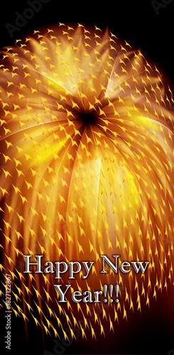 Happy New Year vector card graphic art