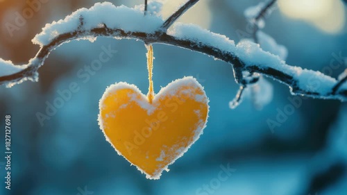 Heart Shaped Snow Decoration