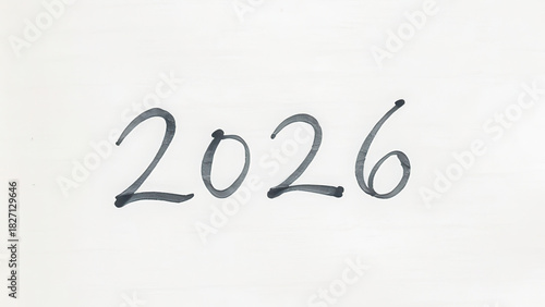 The number 2026, handwritten in bold ink on a white background
