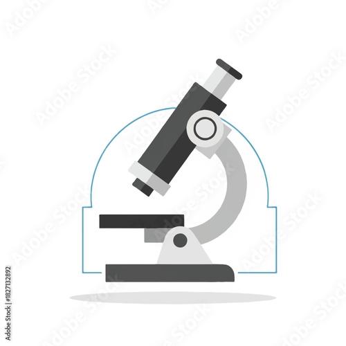 Modern illustration of a laboratory microscope suitable for science education and research contexts.