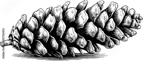 Vintage pinecone engraving design for nature-inspired decor and art projects