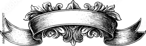 Vintage ornamental banner design for cards or posters